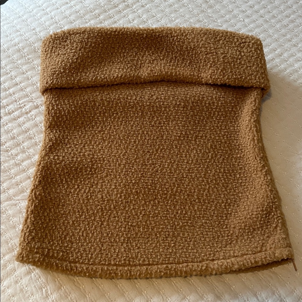 Zara Strapless Teddy Fleece Top Size L